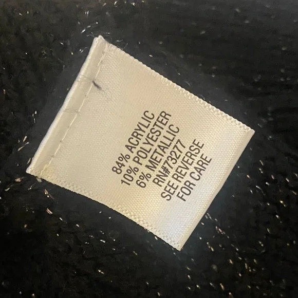 Dana Buchman Black Sparkly Asymmetrical Crewneck Sweater size Large - Picture 5 of 5